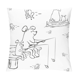 Personality  Butterflies And Dogs Pillow Covers