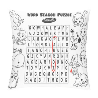 Personality  Educational Game For Kids. Word Search Puzzle. Pillow Covers