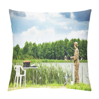 Personality  Fishing In Lake Pillow Covers