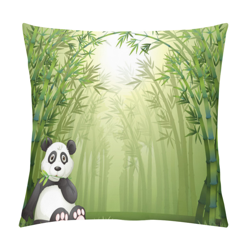 Personality  A panda bear and bamboo forest pillow covers