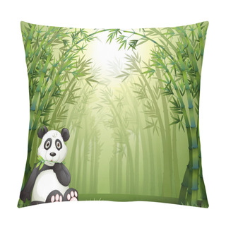 Personality  A Panda Bear And Bamboo Forest Pillow Covers