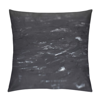 Personality  Black Decorative Background. Texture Putty. Place For Inscriptio Pillow Covers