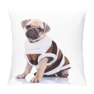 Personality  Cute Mops Puppy Dog Wearing Clothes Pillow Covers