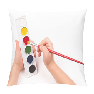 Personality  Child's Hand Paints With Watercolors And Brush Pillow Covers