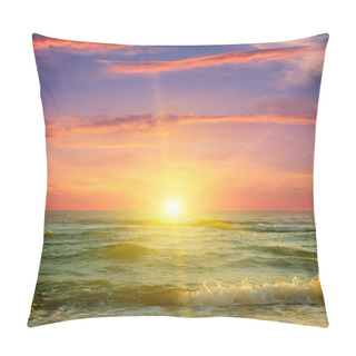 Personality  Ocean, Cloudy Sky And A Fantastic Sunset Pillow Covers