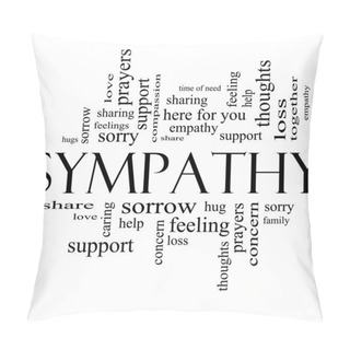 Personality  Sympathy Word Cloud Concept In Black And White Pillow Covers