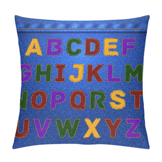 Personality  Vector Jeans Alphabet Fashion Jheans Texture Pillow Covers