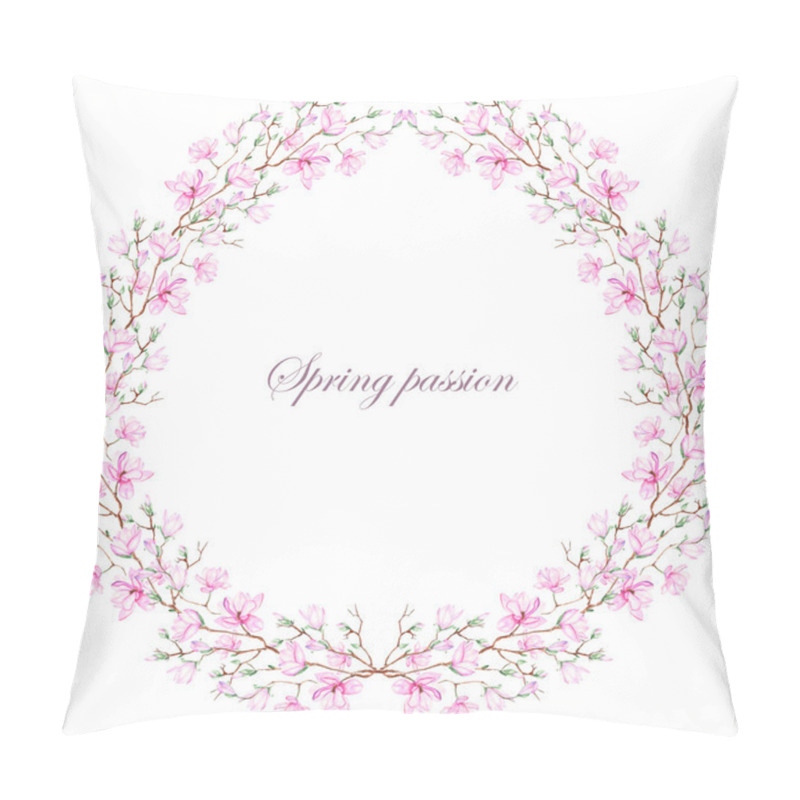Personality  Wreath (frame) of pink magnolia pillow covers