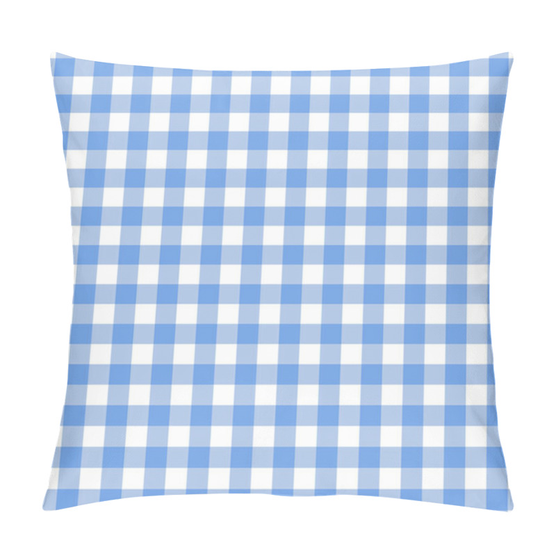 Personality  Checkered Blue Tablecloth Seamless Pattern. Gingham Plaid Design Background. Pillow Covers