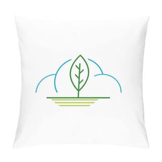 Personality  Weather Control Climate Change Logo Vector Icon. Simple Shilhout Pillow Covers