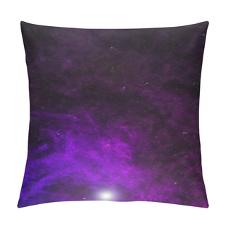 Personality  Beautiful Universe Background With Violet Smoke, Stars And Glowing Light Pillow Covers