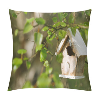 Personality  Little Birdhouse In Spring Pillow Covers