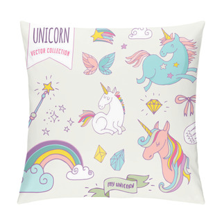 Personality  Cute Magic Collection With Unicon, Rainbow, Fairy Wings Pillow Covers