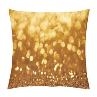Personality  Golden Bokeh Christmas Background With Glittering Sequins Pillow Covers