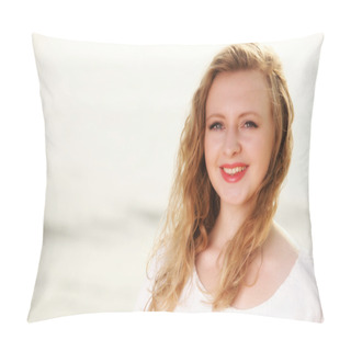 Personality  Young Woman Wind In Hair Pillow Covers