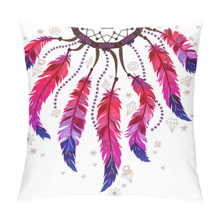 Personality  Background Border With Feathers And Crystals Pillow Covers