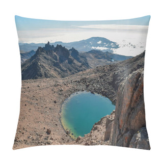 Personality  The Volcanic Landscapes Against A Blue Sky, Mount Kenya National Park, Kenya Pillow Covers