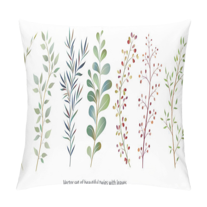 Personality  Handdrawn Vector Watercolour style, nature illustration. Set of  pillow covers