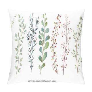 Personality  Handdrawn Vector Watercolour Style, Nature Illustration. Set Of  Pillow Covers