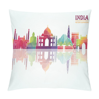 Personality  India Skyline Illustration Pillow Covers