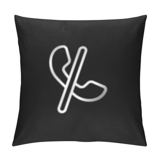 Personality  Auricular Blocked Call Sign With A Slash Silver Plated Metallic Icon Pillow Covers