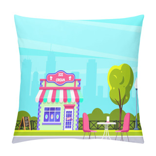 Personality  Street Cafe, Ice Cream Shop Pillow Covers