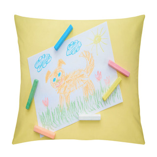 Personality  Children's Drawing With A Funny Dog Pillow Covers