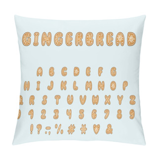Personality  Alphabet Gingerbread Design. Letters, Numbers And Punctuation Marks. EPS 10 Pillow Covers