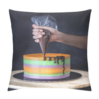 Personality  Halloween Cake Of Chocolate And Fondant Pillow Covers