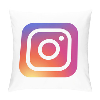 Personality  KYIV, UKRAINE - May 31, 2018 - New Instagram Camera Logo Icon With Modern Gradient Design. Instagram Is A Photo And Video Sharing Social Networking. Pillow Covers