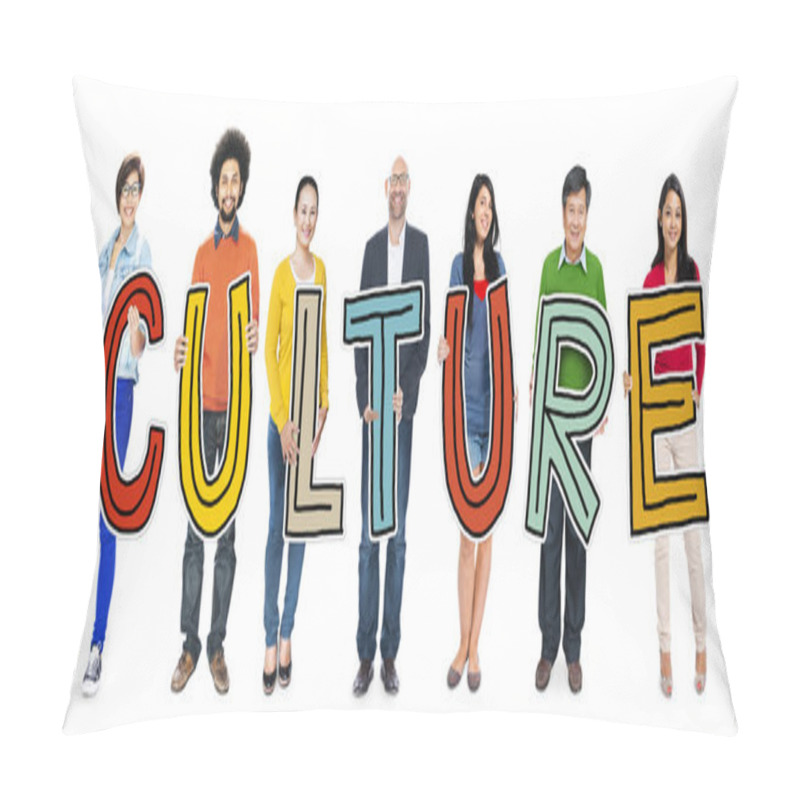 Personality  Group of People Holding Culture Word pillow covers