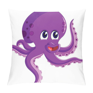 Personality  Illustration Of Cute Octopus Cartoon Pillow Covers