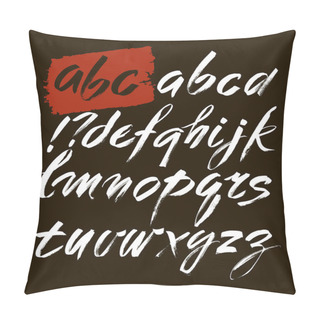 Personality  Vector Acrylic Brush Style Hand Drawn Alphabet Font. ABC For Your Design, Brush Lettering Pillow Covers