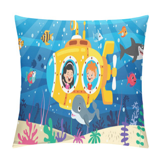 Personality  Cartoon Submarine Under The Sea Pillow Covers