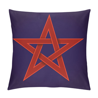 Personality  Red Pentagram On Blue Background Pillow Covers