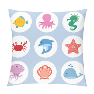 Personality  Sea Animals Set Pillow Covers