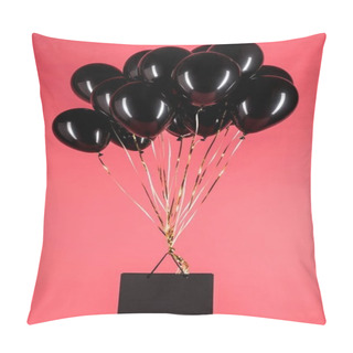Personality  Shopping Bag Hanging On Black Balloons Pillow Covers