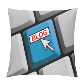 Personality  Computer Keyboard Showing Blog Pillow Covers