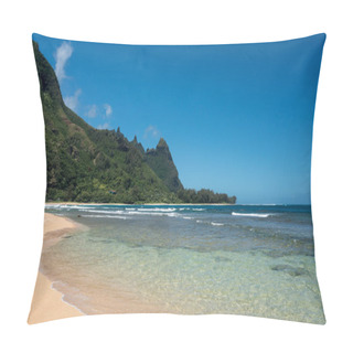 Personality  Tunnels Beach On The North Shore Kauai Pillow Covers