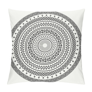 Personality  Ethnic Mandala. Tribal Hand Drawn Line Geometric Seamless Pattern. Border. Doodles. Native Vector Illustration. Background. African, Mexican, Indian, Oriental Ornament. Henna Tattoo Style. Circle Art Pillow Covers