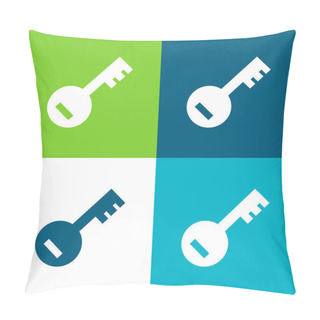 Personality  Account PassKey Flat Four Color Minimal Icon Set Pillow Covers