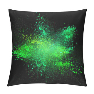 Personality  Colorful Powder,  On Black Background Pillow Covers