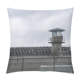 Personality  Guard Tower Barbed Wire Fence Boundary Federal Prison Pillow Covers