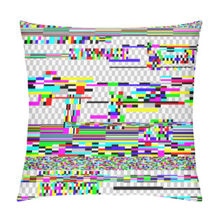 Personality  Abstract Background Of Color Digital Glitch, Vector, Illustration Pillow Covers