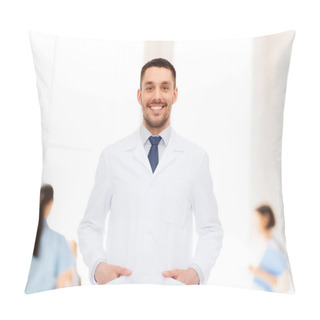 Personality  Smiling Male Doctor In White Coat Pillow Covers