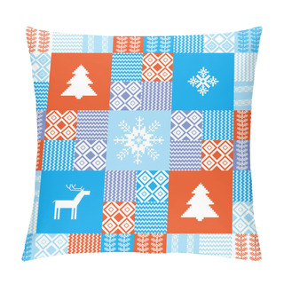 Personality  Christmas Patchwork Seamless Background Pillow Covers