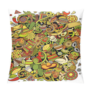Personality  Cartoon Raster Doodles Latin America Funny Illustration Pillow Covers