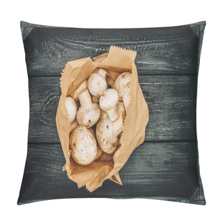 Personality  Top View Of Mushrooms In Shopping Paper Bag Pillow Covers