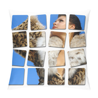 Personality  Girl In Furs Pillow Covers