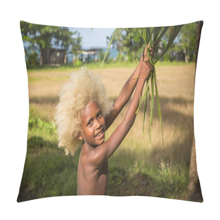Personality  Boy With Blond Hair And Coloured Skin Pillow Covers